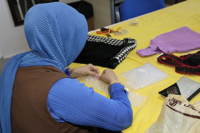 Görme engelli kursiyerin el işi ürünleri hayranlık uyandırdı