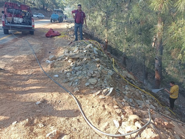 Ormanlık alandaki yangın büyümeden söndürüldü