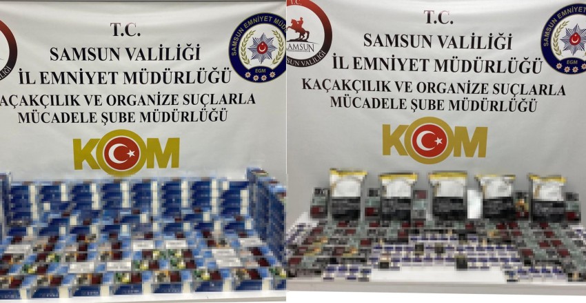 Samsun'da 37 bin 180 adet makaron ele geçirildi