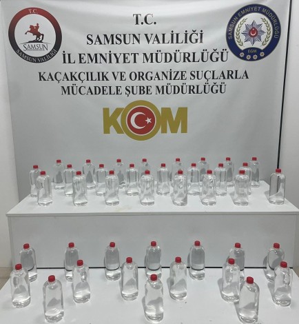 Samsun'da 40 litre etil alkol ele geçirildi