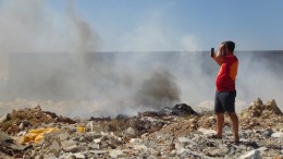 Silifke'de liman şantiyesinde çıkan yangın söndürüldü